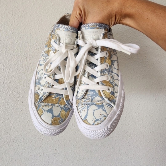 CONVERSE x Patbo leather floral metallic gold Chuck Taylors SIZE 6 womens - Picture 3 of 5